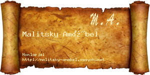 Malitsky Amábel névjegykártya